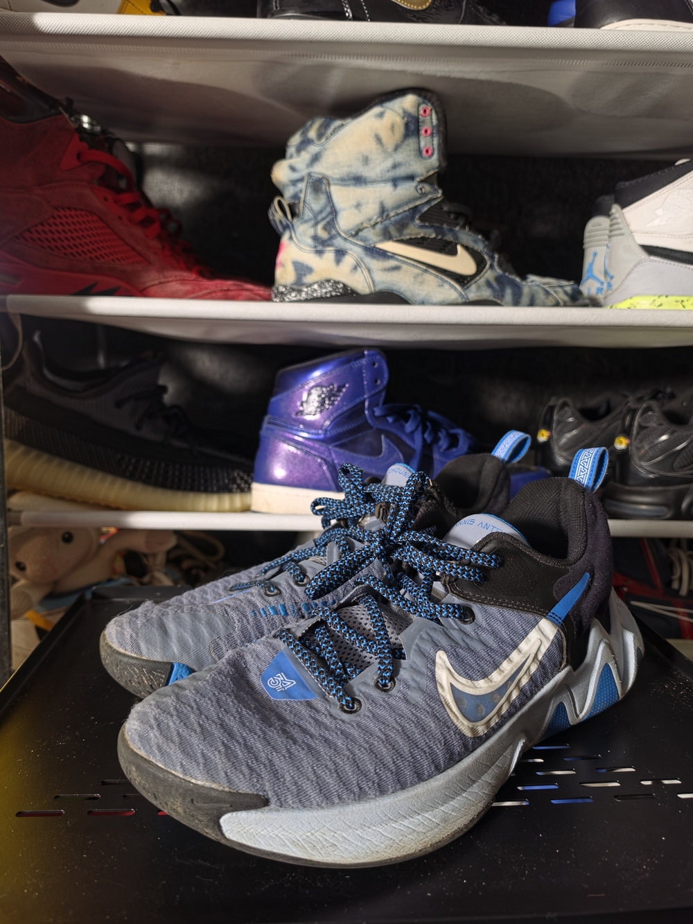 🔥 Nike Giannis Immortality City Men's Size 9.5 Gray and Blue Training Sneakers
